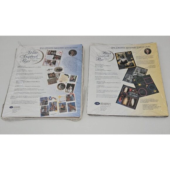 Creative Memories 8.5x11 Scrapbook Pages 18 White 10 Black OPEN PACKAGES READ - Picture 1 of 8